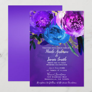 Convites Fantasia de Noiva Floral Roxo Ultra Violeta Vibran