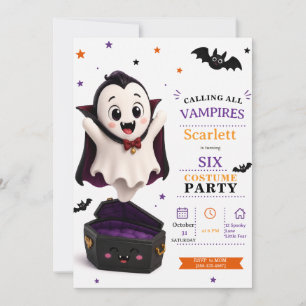 Convites Fantasia de Pequeno Vampiro - Festa de Aniversário
