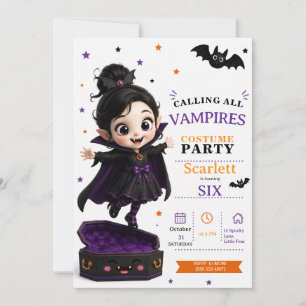 Convites Fantasia de Pequeno Vampiro - Festa de Aniversário