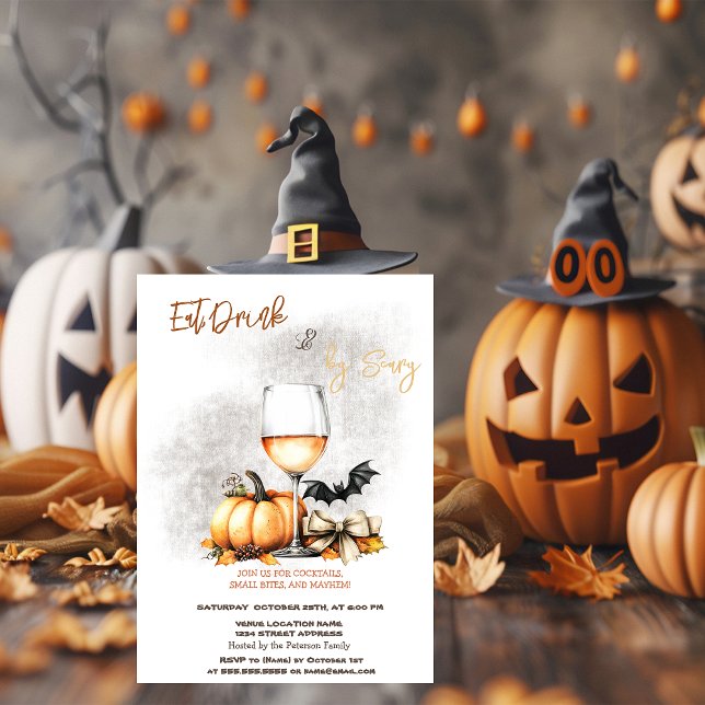 Convites Fantasia de Vinho de Abóbora e Coquetel de Hallowe (Criador carregado)