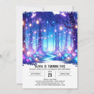 Convites Fantasia Encantada Floresta Digital Aniversário