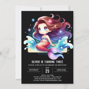 Convites Fantasia Encantada Sereia Aniversário