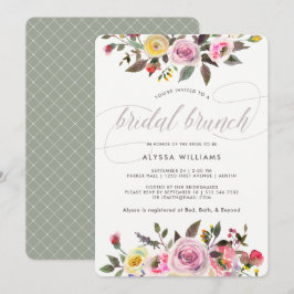 Convites Fantasia Floral| Bridal Moderna de Watercolor Brun