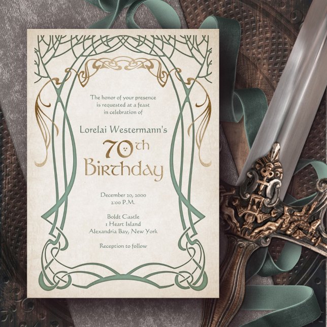 Convites Fantasia Medieval 70º Aniversário (Criador carregado)