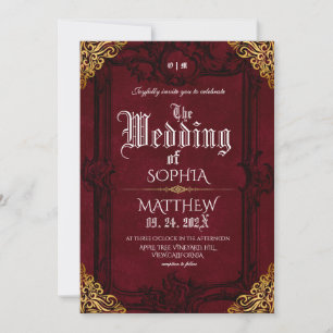 Convites Fantasia Medieval Real Borgonha Casamento Dourado