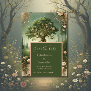 Convites Fantasia mística medieval gravando Salvar a Data