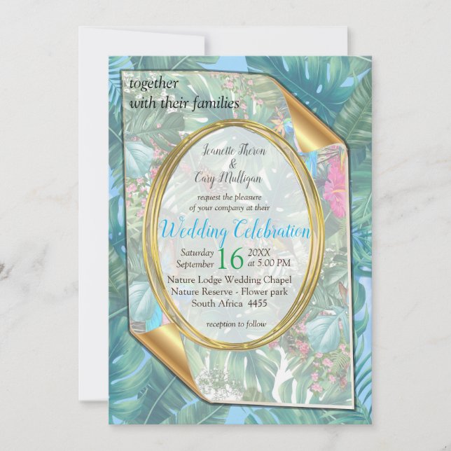Convites Fantasia Whimsical World com Flavor Tropical (Frente)