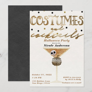 Convites Fantasias & Coquetéis Festa de Halloween Elegante 