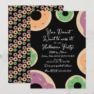 Convites Fantasias de Donut para Festa de Halloween