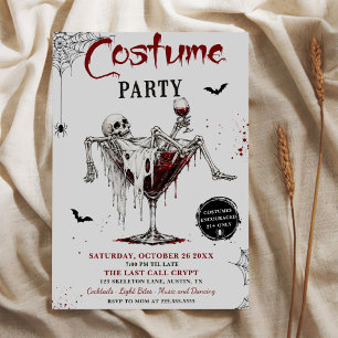 Convites Fantasias de Esqueleto Assustador Festa de Hallowe