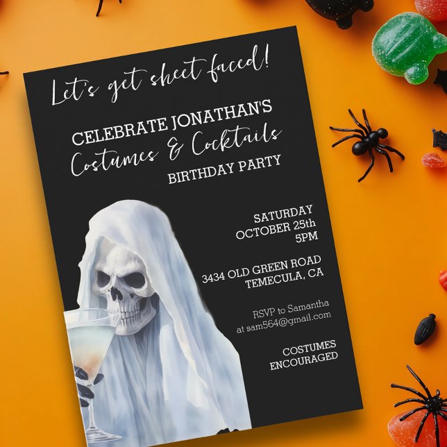 Convites Fantasias de Fantasma Transparente e Coquetéis de  (Criador carregado)