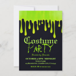 Convites Fantasias de festa de Halloween com baba esverdead
