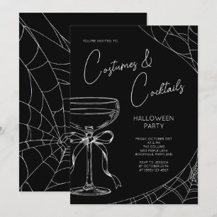 Convites Fantasias Pretas e Coquetéis Festa de Halloween Ad