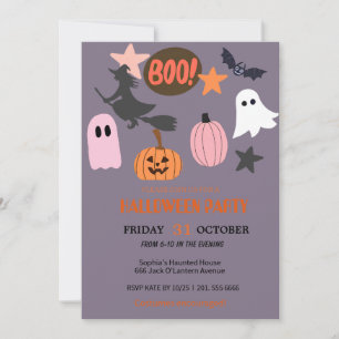 Convites Fantasma Bonita e Abóbora no Halloween