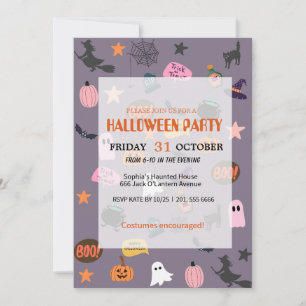 Convites Fantasma Bonita e Abóbora no Halloween