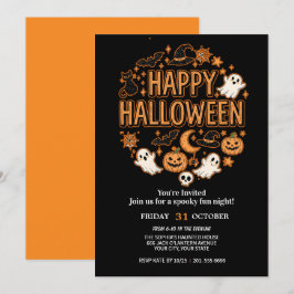 Convites Fantasma Bonita e Festa de Halloween de Pumpkin