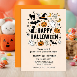 Convites Fantasma Bonita e Festa de Halloween de Pumpkin