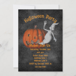 Convites Fantasma Bonita Jack-O-Lanterna Halloween