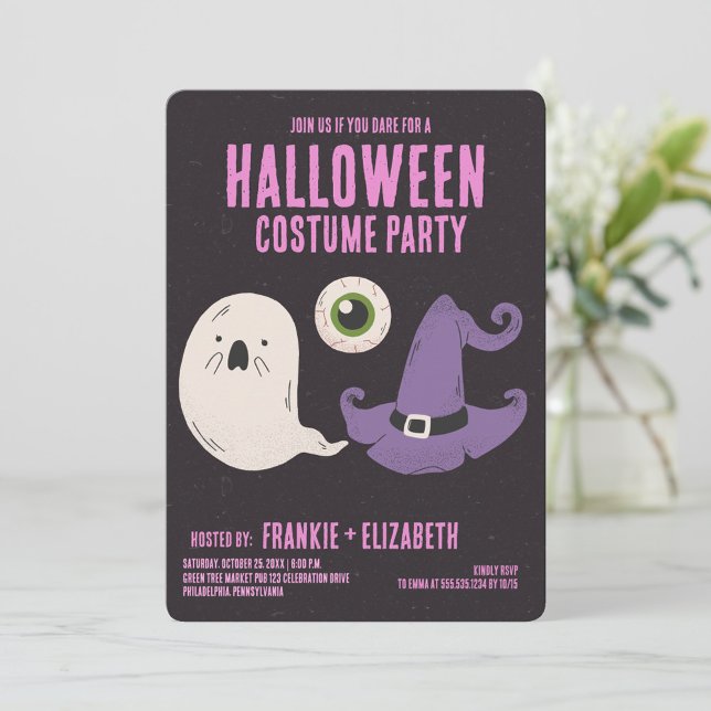 Convites Fantasma com Festa de Figurino de Bruxas de Hallow (Criador carregado)