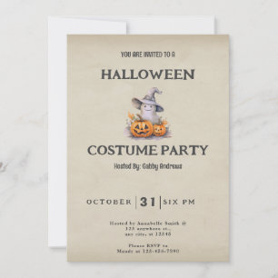 Convites Fantasma com Jack-O' Lanternas Vintage Halloween