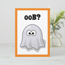 Fantasma Confuso Diz "Oob?" Desenho Animado Divert