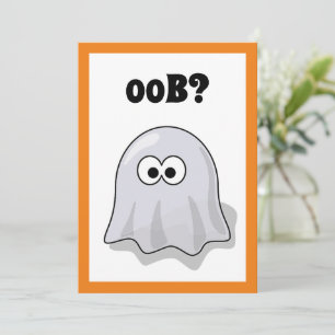 Convites Fantasma Confuso Diz "Oob?" Desenho Animado Divert