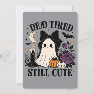 Convites Fantasma Coquette de Halloween Fofo com Laço