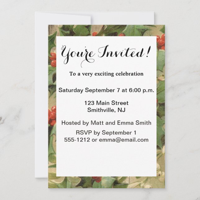 Convites Fantasma da Ilustração de Natal Presente (Frente)