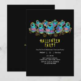 Convites Fantasma de Halloween Falso Brilho Fofo