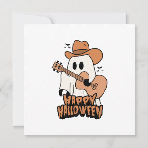 Convites Fantasma de Halloween tocando violão