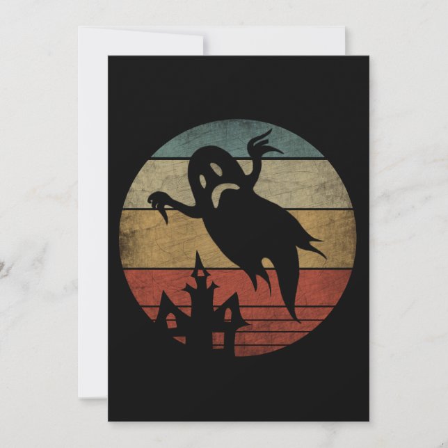 Convites Fantasma de Halloween Vintage (Frente)