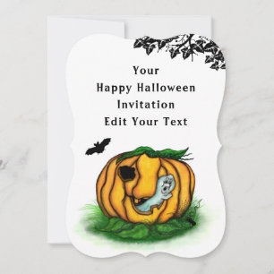 Convites Fantasma do Halloween, Bat, Ghost e Spider