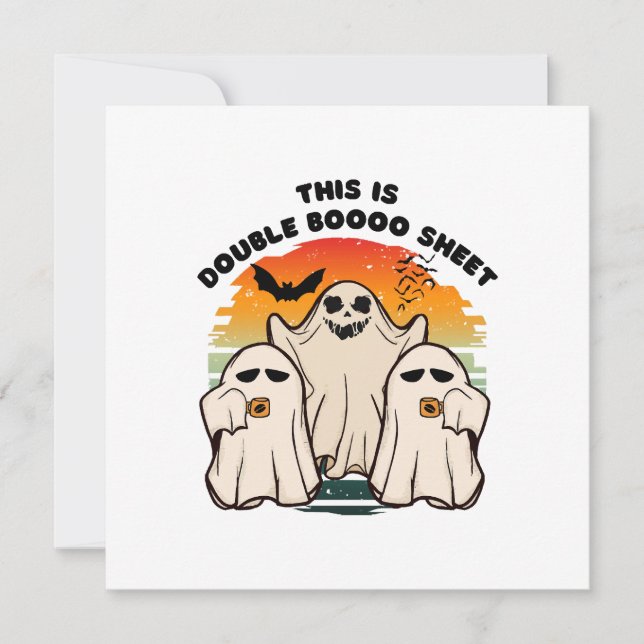 Convites Fantasma Fantasia de Halloween Engraçado Boo (Frente)
