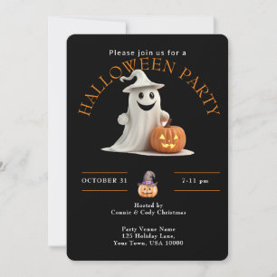 CONVITES FANTASMA FELIZ COM FESTA DE HALLOWEEN AGITADA