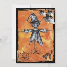 Convites Fantasma Negro do Halloween