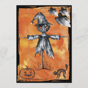 Convites Fantasma Negro do Halloween