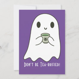 Convites Fantasma Sorridente Fofo & Kanji de Chá Japonês em