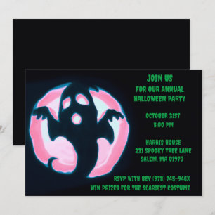 Convites Fantasma Verde Negro Spooky Festa Ghostil de Hallo