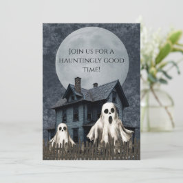 Convites Fantasmagóricos Fantasmas Brancos em um Fundo Asso