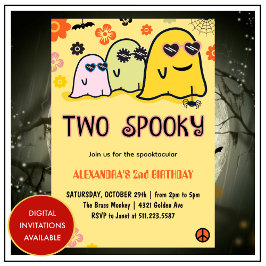 Convites Fantasmas assustadores de segundos aniversários de