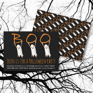 Convites Fantasmas bonitos da festa moderna de Halloween