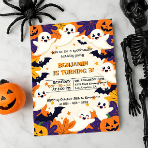 Convites Fantasmas bonitos e o aniversário do Halloween do