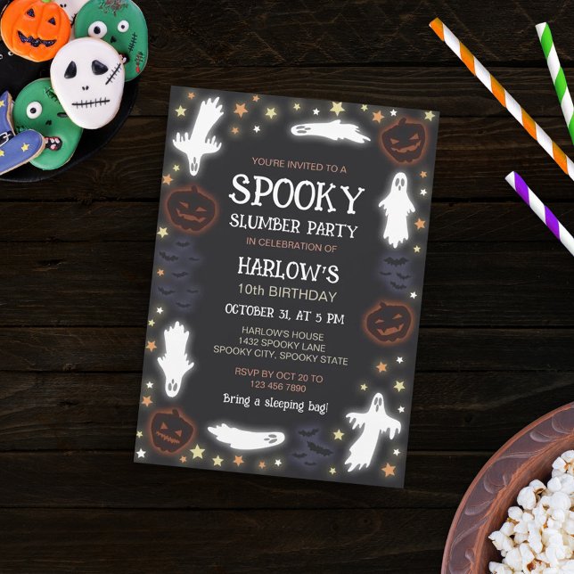 Convites Fantasmas brilhantes Pumpkins Bats Spooker Sumber  (Criador carregado)