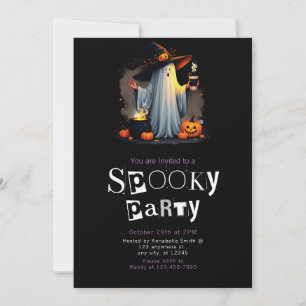 Convites Fantasmas Bruxos Hat Moderno Minimalista Halloween