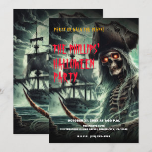Convites Fantasmas de Navio Pirata Fantasia de Halloween de