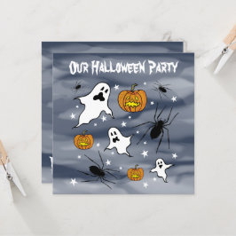 Convites Fantasmas do Halloween, Pumpkins e aranha personal
