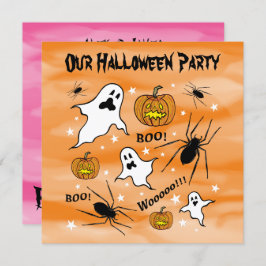 Convites Fantasmas do Halloween, Pumpkins e aranha personal