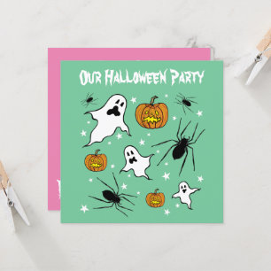 Convites Fantasmas do Halloween, Pumpkins e aranha personal