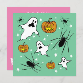 Convites Fantasmas do Halloween, Pumpkins e aranha personal