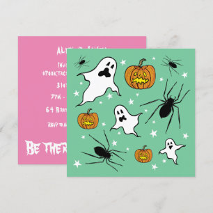 Convites Fantasmas do Halloween, Pumpkins e aranha personal